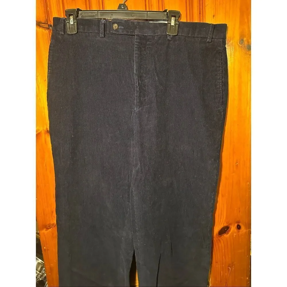 Lauren Ralph Lauren Pants Mens 36x32 Navy Blue Corduroy Mid Rise Business Classi